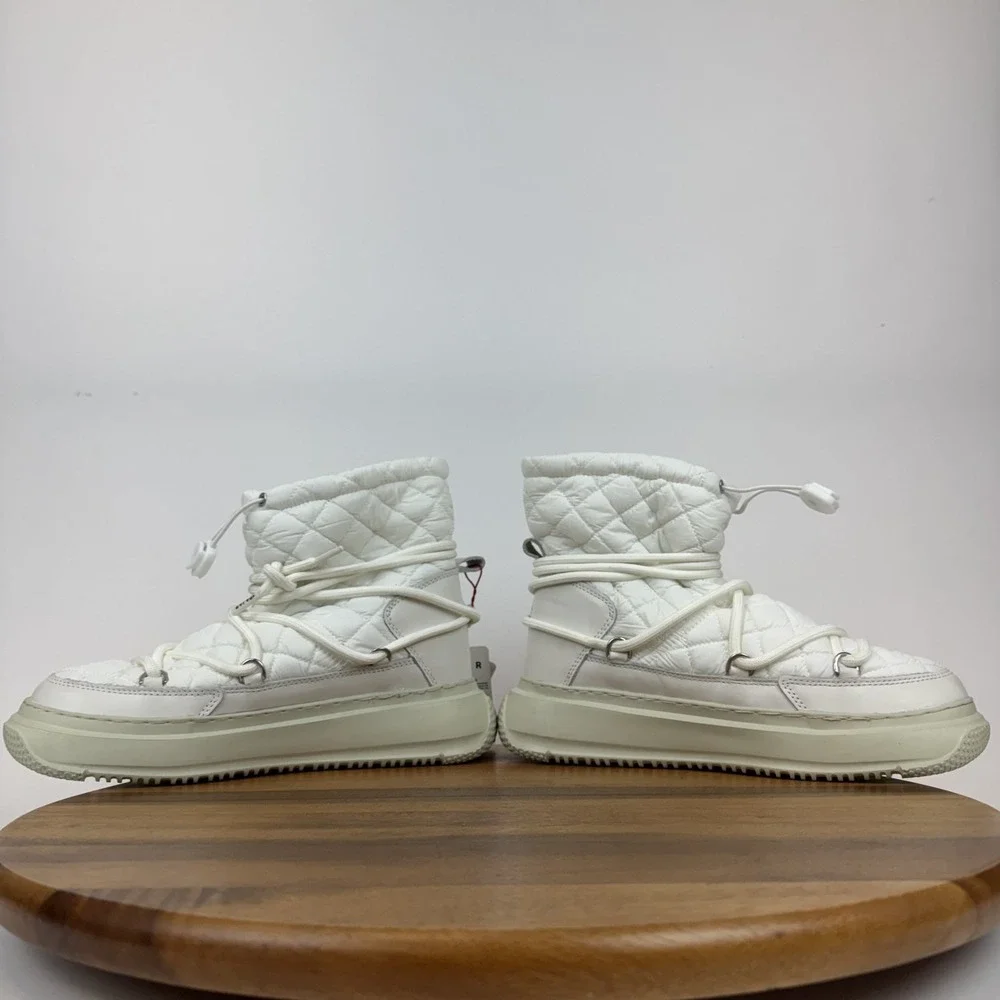 New Womens Pajar Gravita‎ Ivory Quilted Nylon Lined Platform Snow Boots Size 8.5